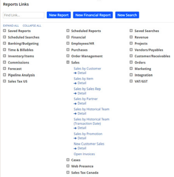NetSuite报表导航